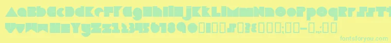 Fonte Boredom – fontes verdes em um fundo amarelo