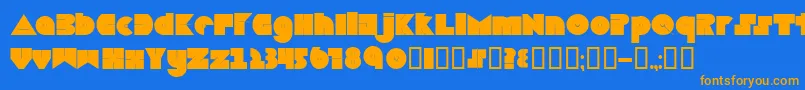 Czcionka Boredom – pomarańczowe czcionki na niebieskim tle