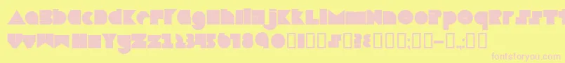 Fonte Boredom – fontes rosa em um fundo amarelo