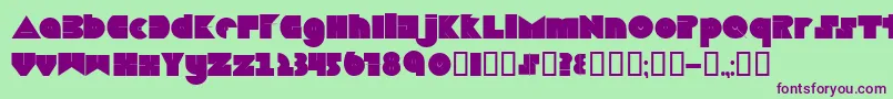 Boredom Font – Purple Fonts on Green Background