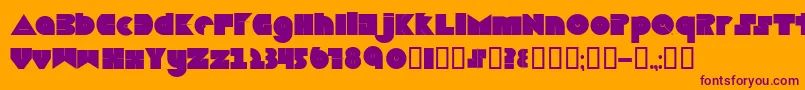 Boredom-Schriftart – Violette Schriften auf orangefarbenem Hintergrund