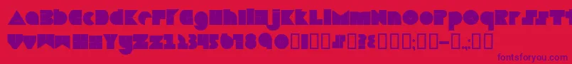 Fonte Boredom – fontes roxas em um fundo vermelho