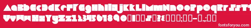 Czcionka Boredom – białe czcionki na czerwonym tle
