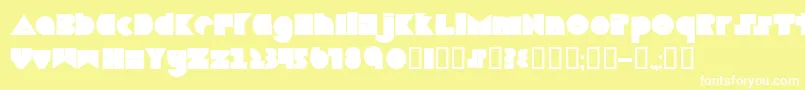 フォントBoredom – 黄色い背景に白い文字