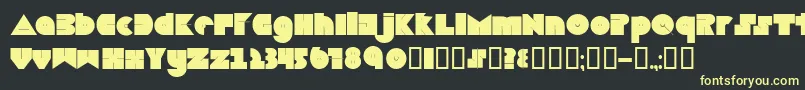 フォントBoredom – 黒い背景に黄色の文字