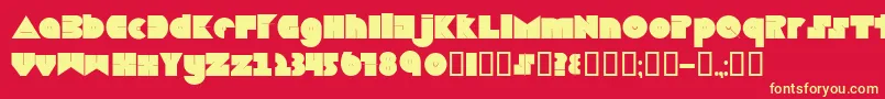 Boredom Font – Yellow Fonts on Red Background