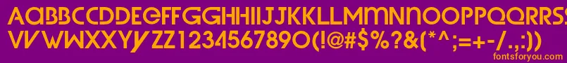 フォントWetDreamzDemi – 紫色の背景にオレンジのフォント