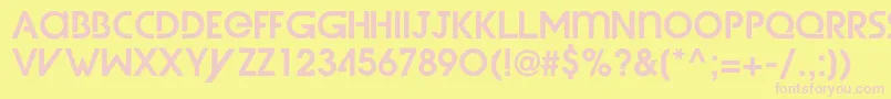 フォントWetDreamzDemi – ピンクのフォント、黄色の背景