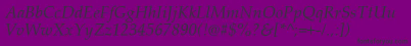 PalatinoLinotypeРљСѓСЂСЃРёРІ-Schriftart – Schwarze Schriften auf violettem Hintergrund