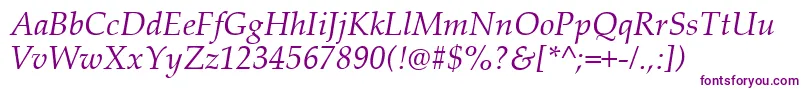 PalatinoLinotypeРљСѓСЂСЃРёРІ Font – Purple Fonts on White Background