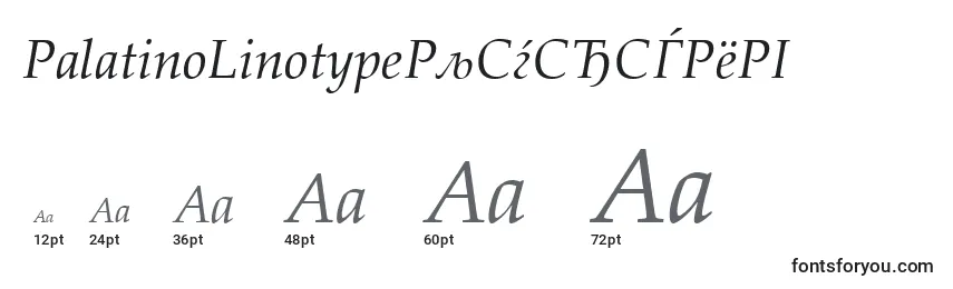 Größen der Schriftart PalatinoLinotypeРљСѓСЂСЃРёРІ