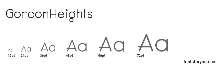 GordonHeights Font Sizes