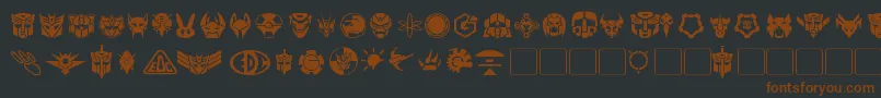 Transdings Font – Brown Fonts on Black Background