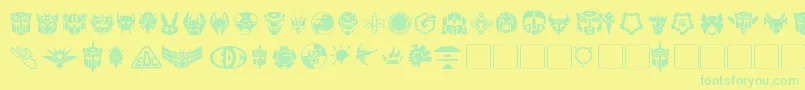 Transdings Font – Green Fonts on Yellow Background