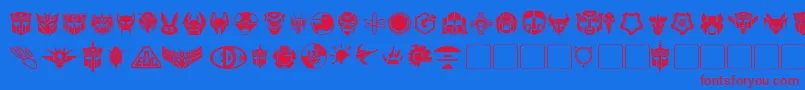 Transdings Font – Red Fonts on Blue Background