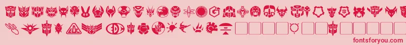 Transdings Font – Red Fonts on Pink Background