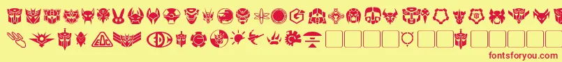 Transdings Font – Red Fonts on Yellow Background