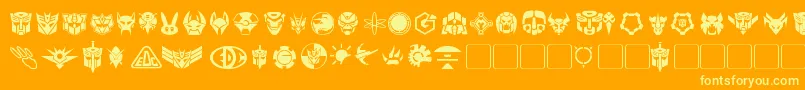 Transdings Font – Yellow Fonts on Orange Background