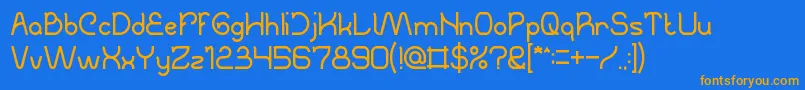 TheCreation Font – Orange Fonts on Blue Background