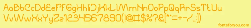 Fonte TheCreation – fontes laranjas em um fundo amarelo