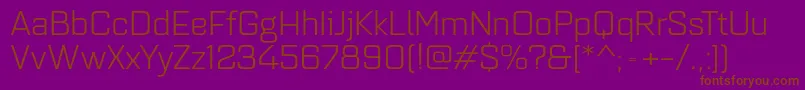 Weitere Informationen zur Quarcaextbook-Schriftart Quarcaextbook-Schriftart – Braune Schriften auf violettem Hintergrund