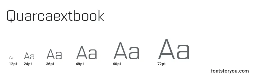 Размеры шрифта Quarcaextbook