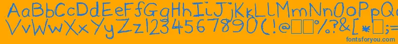 LostAndFound Font – Blue Fonts on Orange Background