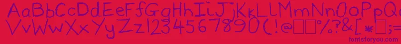 LostAndFound Font – Purple Fonts on Red Background