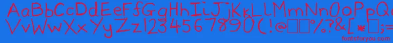 LostAndFound Font – Red Fonts on Blue Background