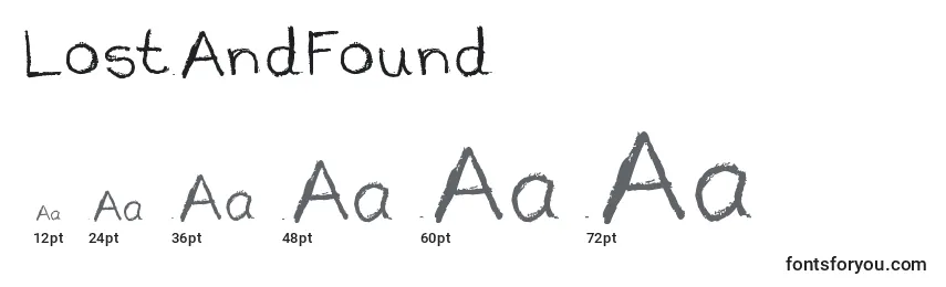 LostAndFound Font Sizes