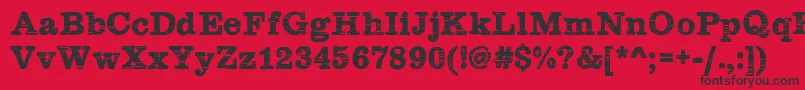 フォントPlateaux – 赤い背景に黒い文字