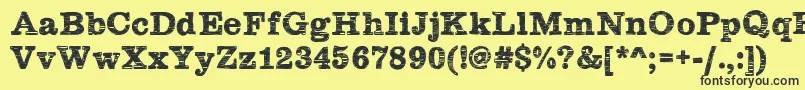 Plateaux-Schriftart – Schwarze Schriften auf gelbem Hintergrund