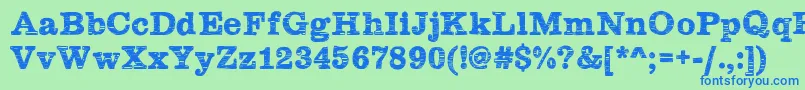 Plateaux Font – Blue Fonts on Green Background