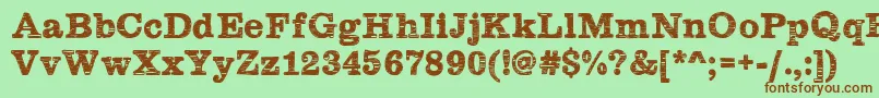 Plateaux Font – Brown Fonts on Green Background