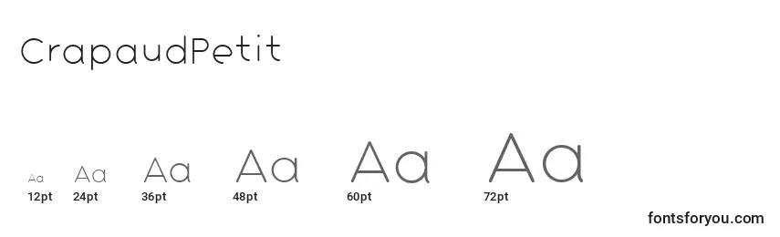 CrapaudPetit (106075) Font Sizes