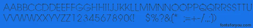 Linotypeschachtelhalm Font – Black Fonts on Blue Background