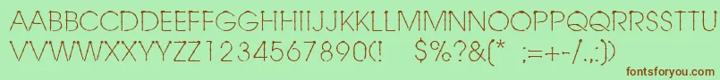 Linotypeschachtelhalm Font – Brown Fonts on Green Background