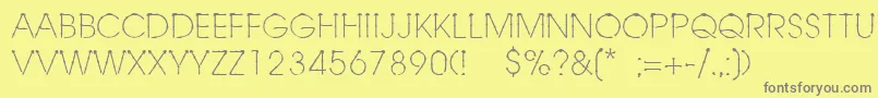 Linotypeschachtelhalm Font – Gray Fonts on Yellow Background