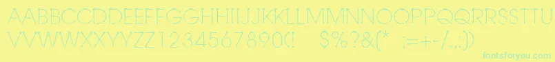 Linotypeschachtelhalm Font – Green Fonts on Yellow Background