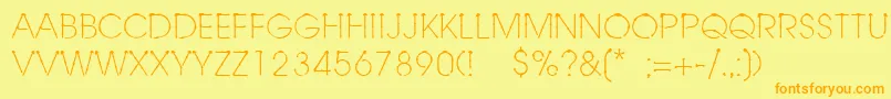 Linotypeschachtelhalm Font – Orange Fonts on Yellow Background