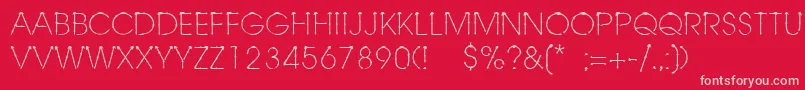 Linotypeschachtelhalm Font – Pink Fonts on Red Background