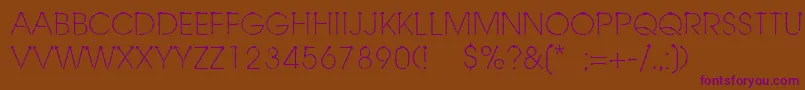 Linotypeschachtelhalm Font – Purple Fonts on Brown Background