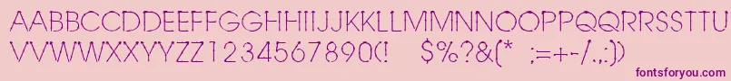 Linotypeschachtelhalm-Schriftart – Violette Schriften auf rosa Hintergrund