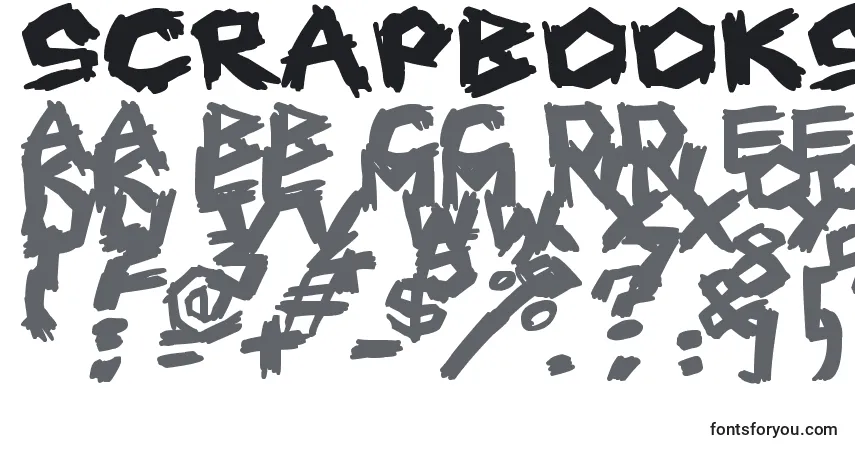 A fonte ScrapbookScribblers – alfabeto, números, caracteres especiais