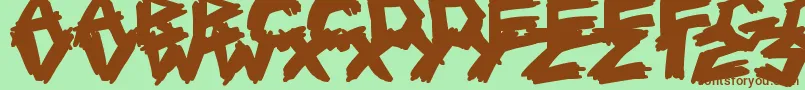 ScrapbookScribblers-Schriftart – Braune Schriften auf grünem Hintergrund