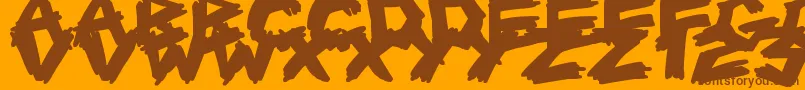 fuente ScrapbookScribblers – Fuentes Marrones Sobre Fondo Naranja