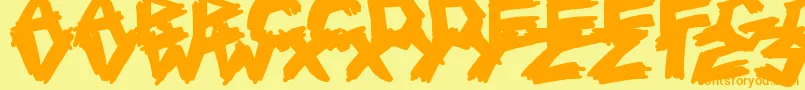 Fonte ScrapbookScribblers – fontes laranjas em um fundo amarelo