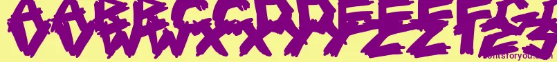 フォントScrapbookScribblers – 紫色のフォント、黄色の背景