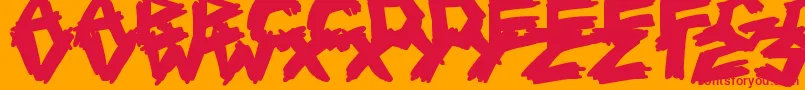 ScrapbookScribblers Font – Red Fonts on Orange Background