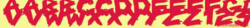 ScrapbookScribblers Font – Red Fonts on Yellow Background